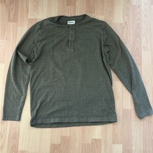 Taylor Stitch Olive Long Sleeve Henley